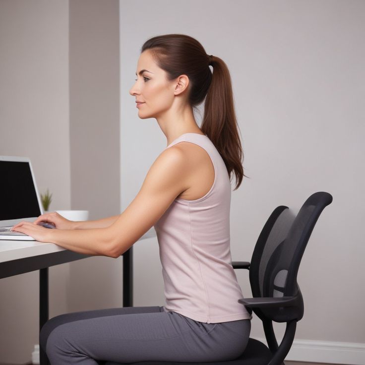 Modern ergonomic computer workstation with adjustable desk and monitor arm